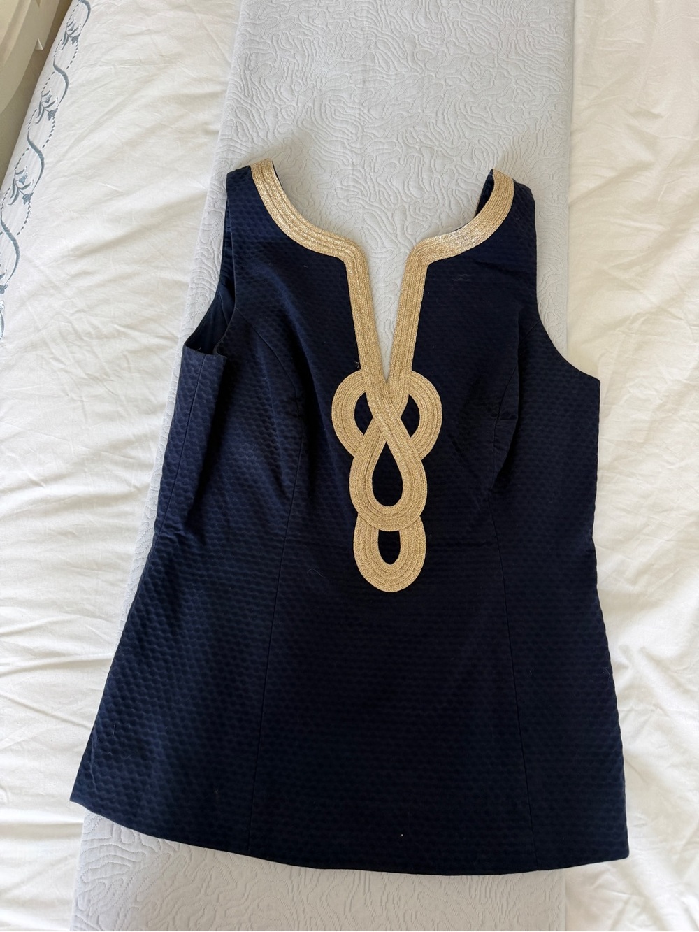 Lilly Pulitzer Navy Sleeveless Top with Gold Trim